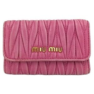 Miu Miu Pink Leather Key Wallet